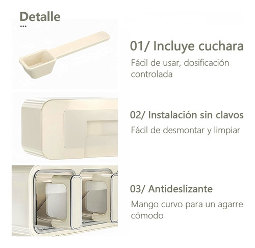 Caja De Especias De Cocina De Pared Con Doble Compartimento Amarillo Crema