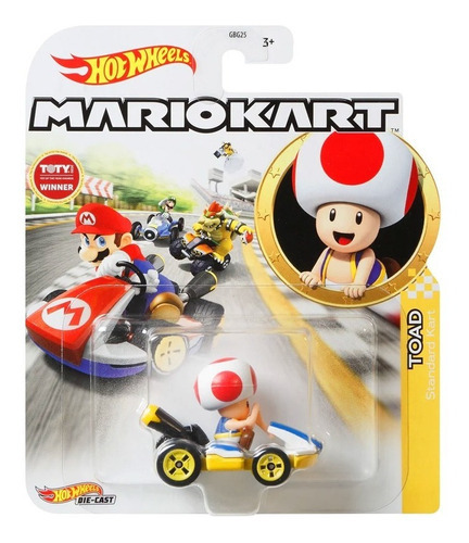 Hot Wheels Mario Kart Toad Standard Kart Gjh63 Mattel
