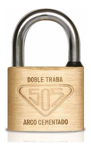 Candado 505 Bronce Macizo 50mm Con Arco Antirrobo + 3 Llaves