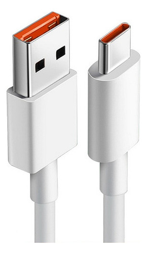 Cable Usb Tipo C Xiaomi 6a Naranja Color Blanco