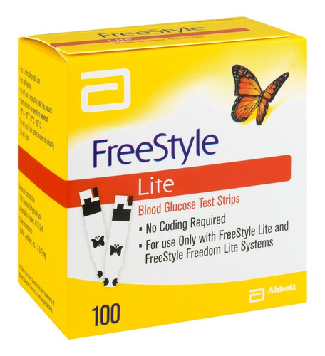 100 Tiras Reactivas De Glucosa Para Freestyle Lite 