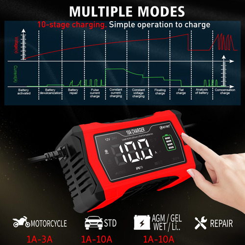 Cargador Inteligente 12v 24v Desulfatador Para Vehículos