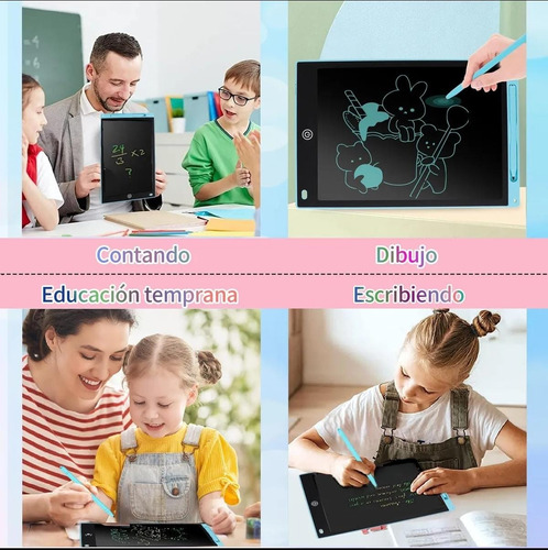 Pizarron Mágico Tableta Lcd Niños 8.5 Con Lápiz Magico Rosa