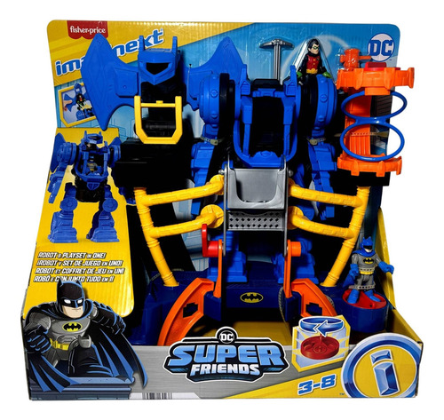 Conjunto Brinquedo Playset Grande Imaginext Robô Centro De Comando Robótico - Acompanha Mini Boneco Batman E Robin - Dc Super Friends - Fisher Price