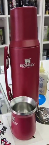 Termo System Pico Cebador 1l Con Mate Termico Bordó
