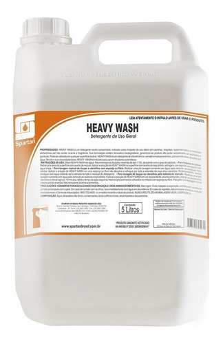 Detergente Neutro Heavy Wash 5 Litros Spartan