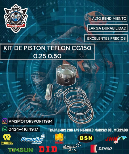 Kit De Piston Cg150 0.25 0.50