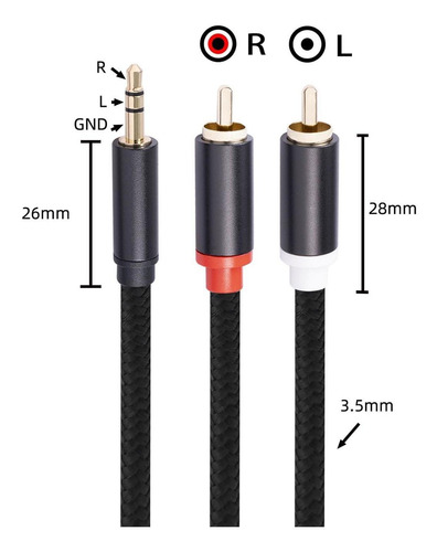 Rca A 3,5 Mm Auricular Altavoz Y Splitter 1,8 Millones