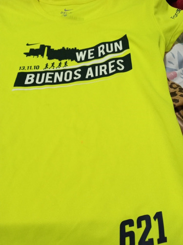 Remera Deportiva Nike We Run Buenos Aires Fluor Oferta! (Usado)