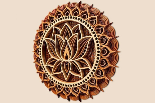 Mandala Circular De Madera Estilo Floreado Afj