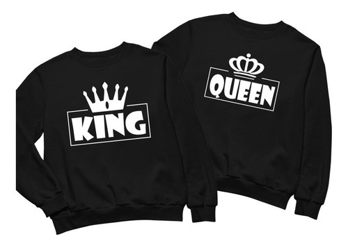 Dúo Sudaderas Pareja Personalizadas Queen & King Corona