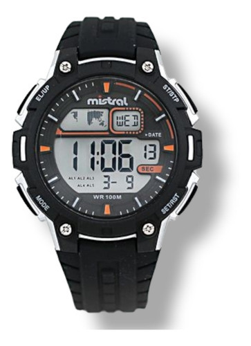 Reloj Mistral Hombre Deportivo Gdx-daq-08 Silicona Negro