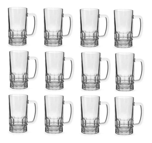 Jogo 12 Caneca Chopp Vidro 330 Ml / 360 Ml Caneca Cerveja