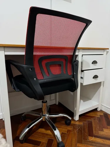 Escritorio Moderno Con Silla Incluida Blanco Y Marron (Usado)