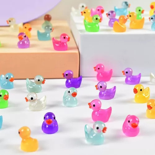 120 Mini Patos De Resina Luminosos Que Brilham No