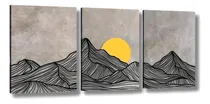 Comprar Quadros Decorativos 60x120 Sala Quarto Desenho Montanha Sol