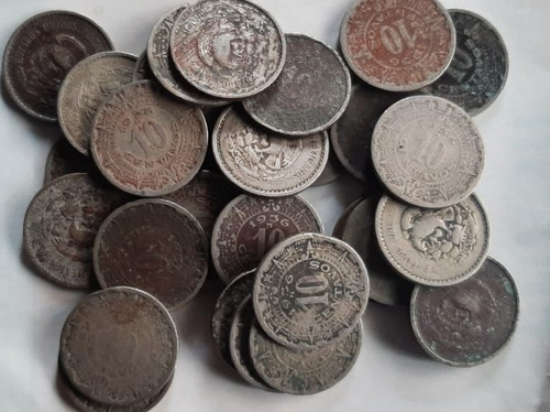 Lote. De 10 Monedas. De. 10. Centavos. Calendario. Azteca 