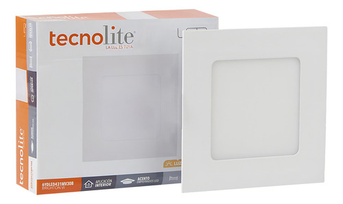 Lámpara De Empotrar Led 6w 320lm Luz Cálida Cuadrada