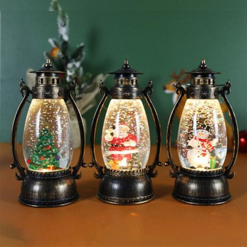 Farol Navideño Iluminado Con Forma De Globo De Nieve Brillan