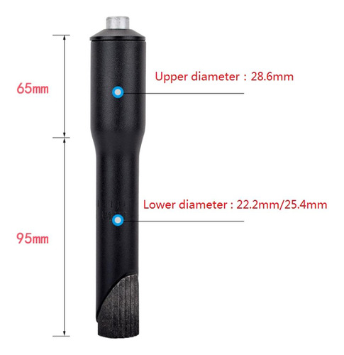 Extensor De Haste De Garfo De Bicicleta Riser Preto 22.2mm