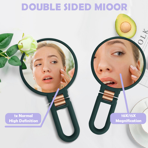 . Maquillaje Portátil De Mano Con Aumento De 10x/15x De