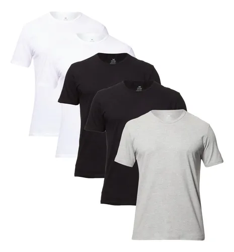 Kit Com 5 Camisetas Básicas Masculina Hering