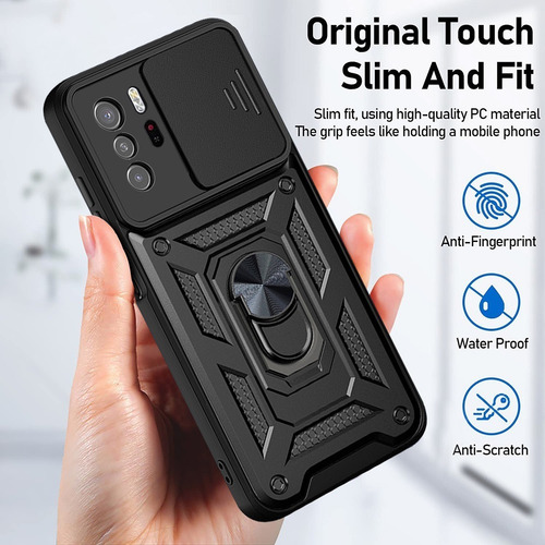 Funda Con Anillo Para Xiaomi Redmi Poco +mica Negro Poco X3 Gt