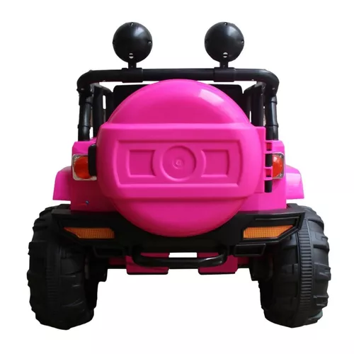 Carro Eletrico Infantil Meninas Controle Luz Som Jeep Rosa