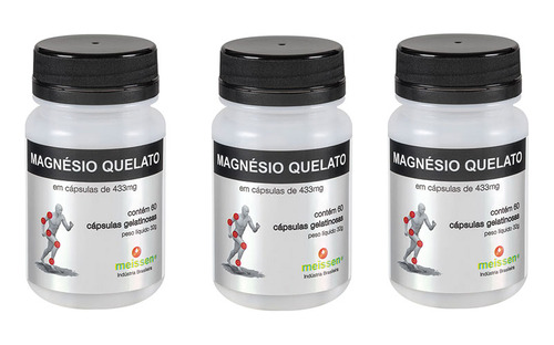 Kit 3x Magnésio Quelato 60 Cápsulas- Meissen