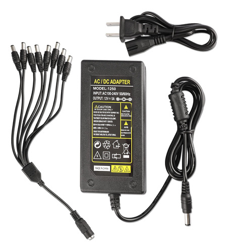 Adaptador De Corriente De Cmara De Seguridad, 12 V 5 A 100 V