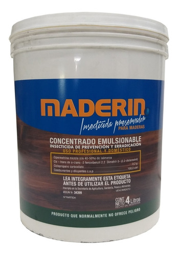 Maderin Insecticida Veneno Curador Madera Penta 4l Scalise