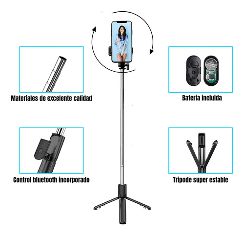 Tripode Celular Palo Selfie Con Bluethoo 1,70 Cm Baston