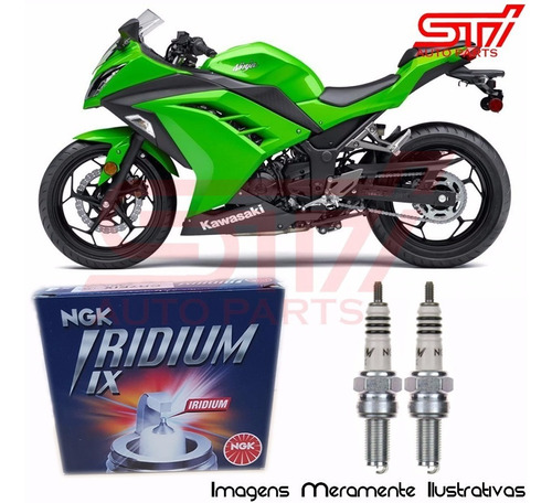 Jogo Vela Ngk Iridium Cr8eix Kawasaki Ninja 300 2013-2017