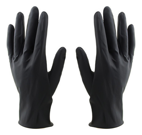 Guantes De Látex Reutilizables Negros, 10 Unidades, Tamaño M