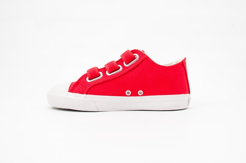 Zapatilla Signia Soho Kids Cvs Velcro Vulcanizado Rojo Crudo