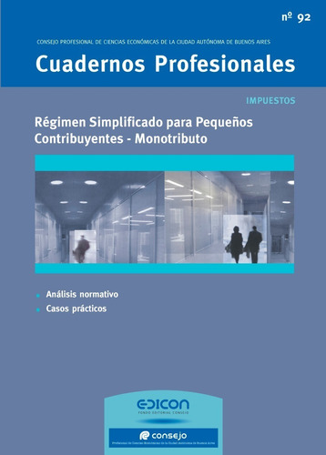 Libro Cuadernos Profesionales Nº 92 Regimen Simplificado