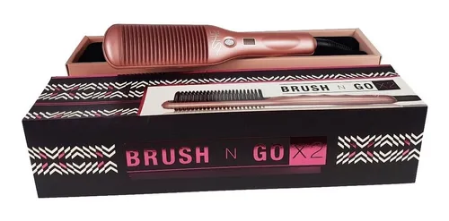Cepillo Alaciador Peina Y Ondula Cabello Brush N Go Titanio