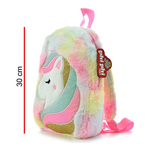 Mochila De Espalda 30cm Ideal Jardín Unicornio Peluche 8161