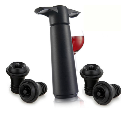 Set Bomba De Vacío Manual Para Vino Gadnic + 4 Tapones