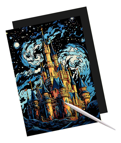 Juego De Arte De Papel Para Rascar, Kit De Castillo