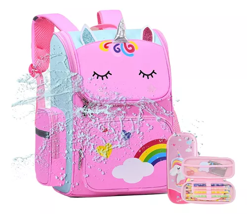 12 Mochilas Escolares De Unicornio Rosa Para Niñas Niños 2 3 4 5