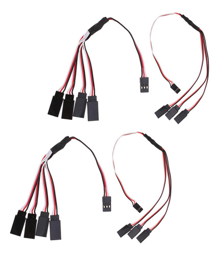 4 Uds 300/150mm 3 Vías/4 Vías Servo Extensión Y Cable