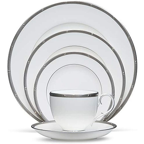 Noritake Rochelle Platinum - Cubiertos De 5 Piezas