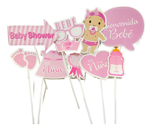 Set Foto Letreros Para Baby Shower 10 Piezas