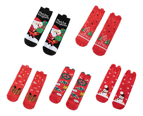 Calcetines De Navidad De 4 Estilos Para Mujer, Calcetines