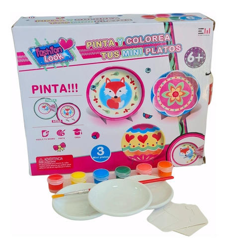 Set Pinta Y Colorea Tus Mini Platos Diy Juguete Niñas