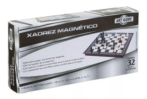 Tabuleiro de xadrez magnético portátil para 2 jogadores, jogo de