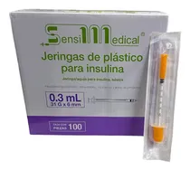 Comprar 100 Jeringas Para Insulina Sensimedical 31g X 6mm 0.3ml Capacidad en volumen 3mL