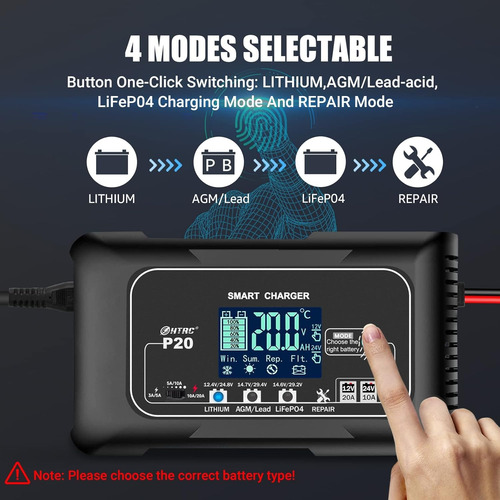 Cargador De Bateria Rapido Inteligente Litio 12v 24v