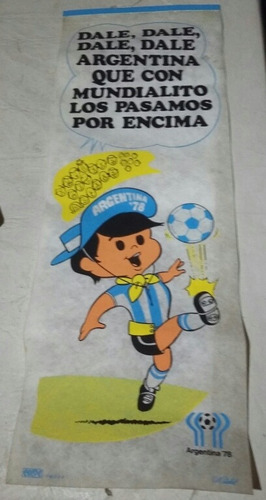 Mundial 78. Antiguo Póster De Felpa. Medidas En Fotos. Mod 2 (Usado)